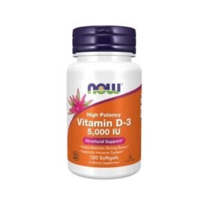 NOW Vitamin D-3 5,000 IU Support Inmunológico 120 Capsules