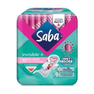Sanitary Pads Saba Invisible Buenos Días Delgada with Alas 10 Pieces