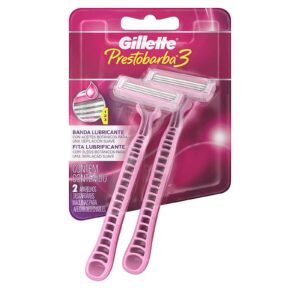 Razor for Women Gillette Prestobarba3 with 3 Blades for Hair Removal Ras 2 Units